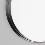 Yard Thin Round Deep Edge Circular Wall Mirror in Black