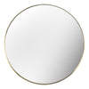 Yard Thin Round Deep Edge Circular Wall Mirror in Brass