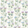 Floral Green Fabric - Thistle Glen Printed Oil Cloth Fabric Natural Voyage Maison