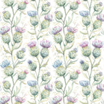 Floral Green Fabric - Thistle Glen Printed Oil Cloth Fabric Natural Voyage Maison