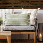 Striped Green Cushions - Tide Textured Stripe Cushion Cover Moss Yard