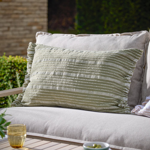 Striped Green Cushions - Tide Textured Stripe Outdoor Cushion Cover Moss Yard
