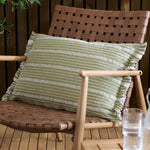 Striped Green Cushions - Tide Textured Stripe Cushion Cover Moss Yard