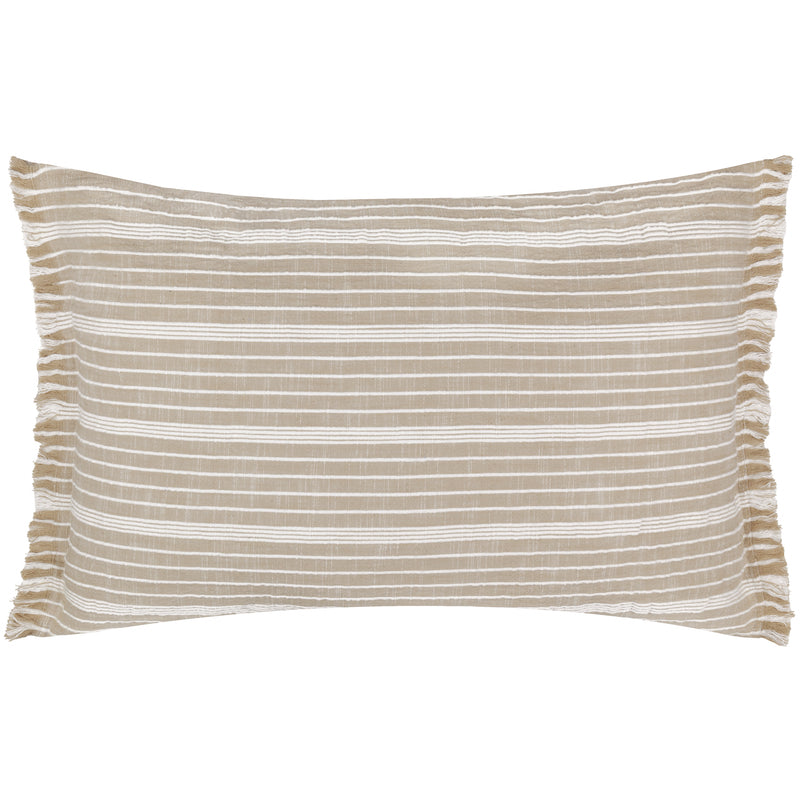 Striped Cream Cushions - Tide Textured Stripe Outdoor Cushion Cover Natural Yard