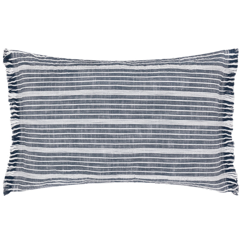 Striped Blue Cushions - Tide Textured Stripe Cushion Cover Navy Yard