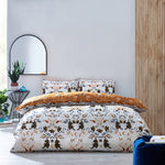 furn. Tiger Fish Botanical Duvet Cover Set in Gold