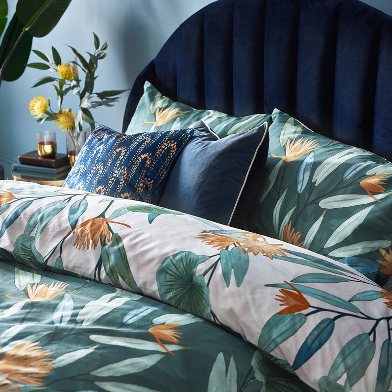 furn. Tigerlily Floral Duvet Cover Set in Eucalyptus