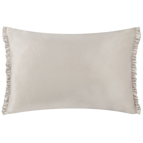 Plain Grey Cushions - Tilly Velvet Cushion Cover Oyster/Lace Wylder