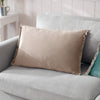 Plain Grey Cushions - Tilly Velvet Cushion Cover Oyster/Lace Wylder