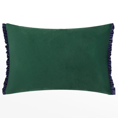 Plain Green Cushions - Tilly Velvet Cushion Cover Pine/Navy Wylder