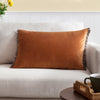 Plain Orange Cushions - Tilly Velvet Cushion Cover Rust/Mink Wylder