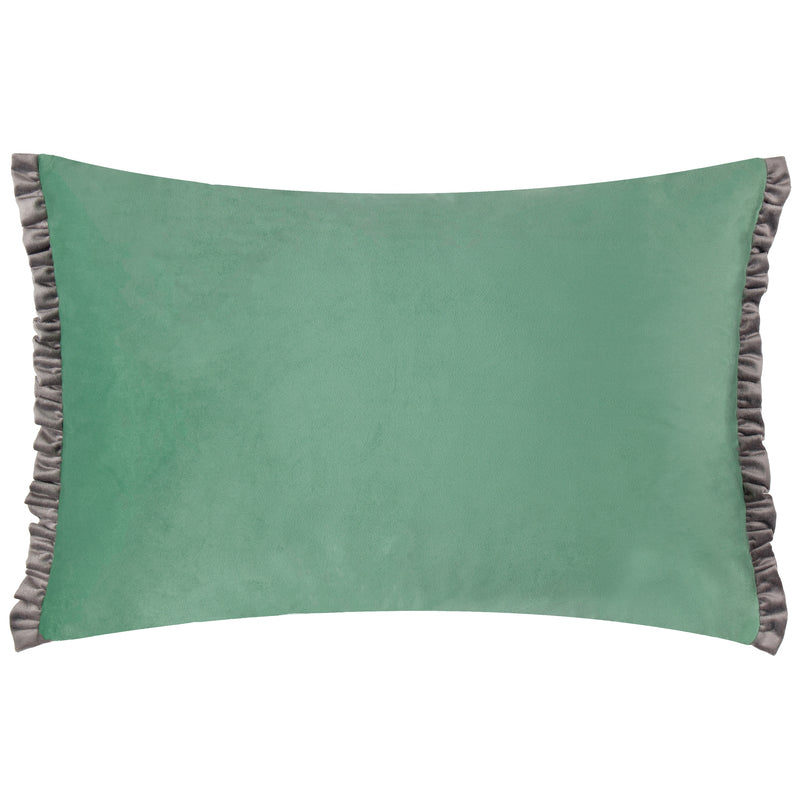 Plain Green Cushions - Tilly Velvet Cushion Cover Sage/Grey Wylder