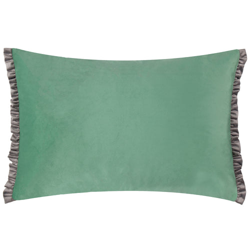 Plain Green Cushions - Tilly Velvet Cushion Cover Sage/Grey Wylder