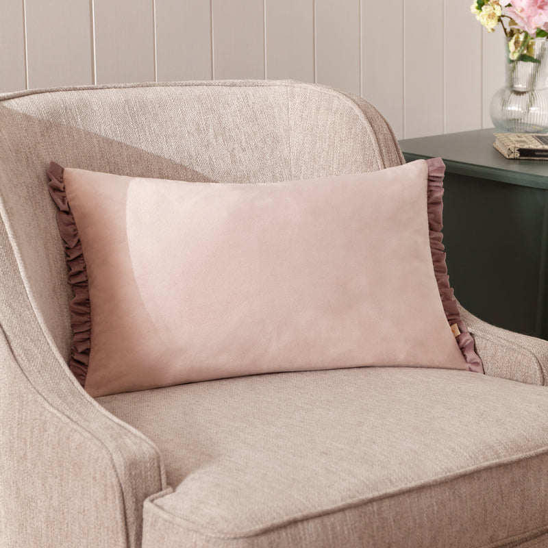 Plain Pink Cushions - Tilly Velvet Cushion Cover Pink/Heather Wylder