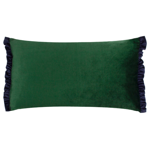 Plain Green Cushions - Tilly Velvet Reversible Cushion Cover Pine/Navy Wylder