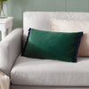 Plain Green Cushions - Tilly Velvet Reversible Cushion Cover Pine/Navy Wylder