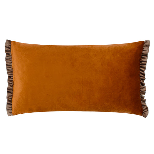 Plain Orange Cushions - Tilly Velvet Reversible Cushion Cover Rust/Mink Wylder