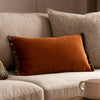 Plain Orange Cushions - Tilly Velvet Reversible Cushion Cover Rust/Mink Wylder