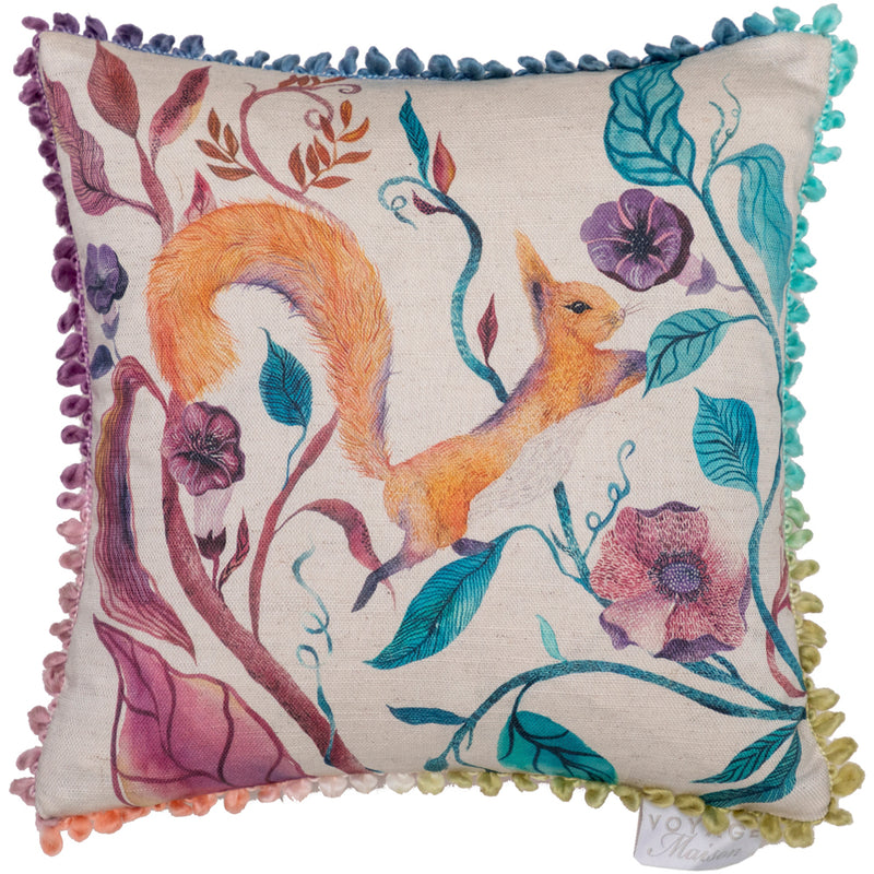 Voyage Maison Timmy Squirrel Printed Cushion Cover in Linen