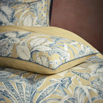 EW by Edinburgh Weavers Tivoli Tropical Printed Piped Duvet Cover Set in Gilt