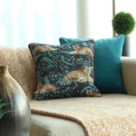 Paoletti Tiwari Tiger Cushion Cover in Charcoal/Aqua