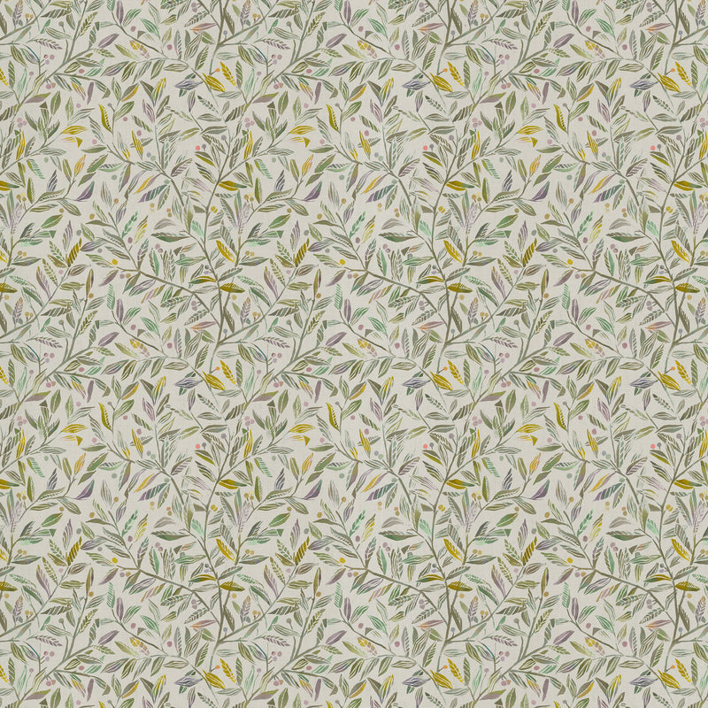 Floral Green Fabric - Torquay Printed Cotton Fabric (By The Metre) Lemongrass Voyage Maison