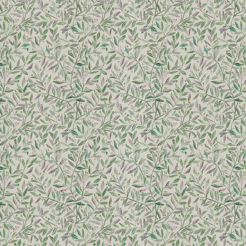 Floral Green Fabric - Torquay Printed Cotton Fabric (By The Metre) Sage Voyage Maison