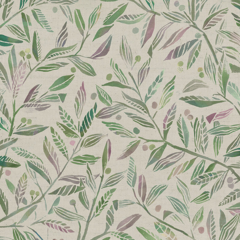 Floral Green Fabric - Torquay Printed Cotton Fabric (By The Metre) Sage Voyage Maison