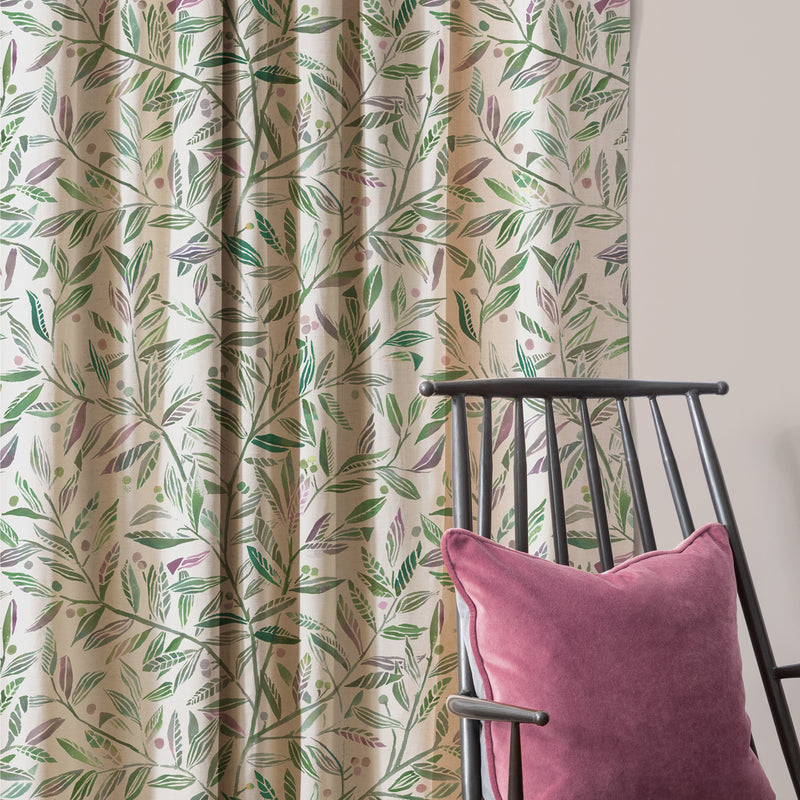 Floral Green Fabric - Torquay Printed Cotton Fabric (By The Metre) Sage Voyage Maison