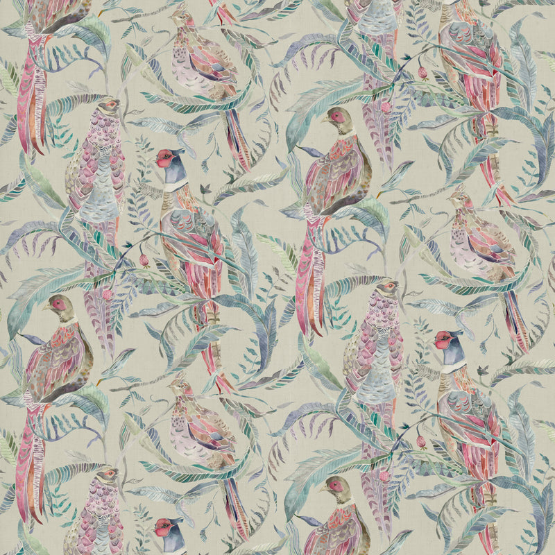 Animal Blue Fabric - Torrington Printed Cotton Fabric (By The Metre) Loganberry Voyage Maison