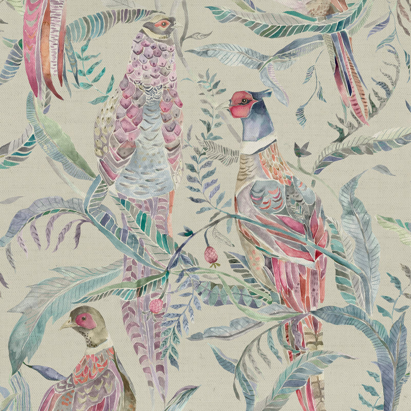 Animal Blue Fabric - Torrington Printed Cotton Fabric (By The Metre) Loganberry Voyage Maison