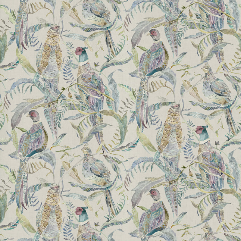 Animal Blue Fabric - Torrington Printed Cotton Fabric (By The Metre) Skylark Voyage Maison