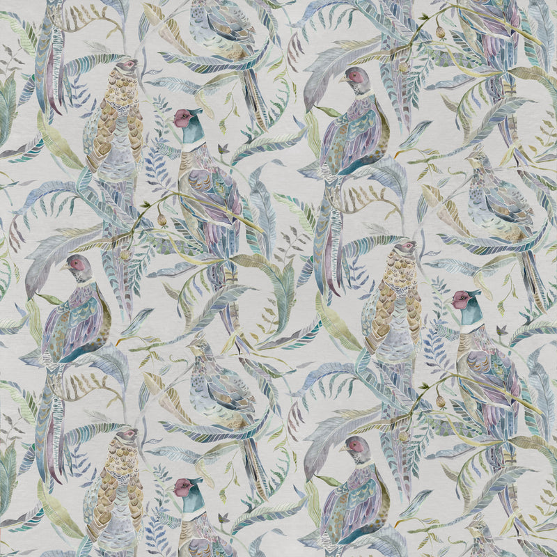 Animal Blue Fabric - Torrington Printed Velvet Fabric (By The Metre) Periwinkle Voyage Maison