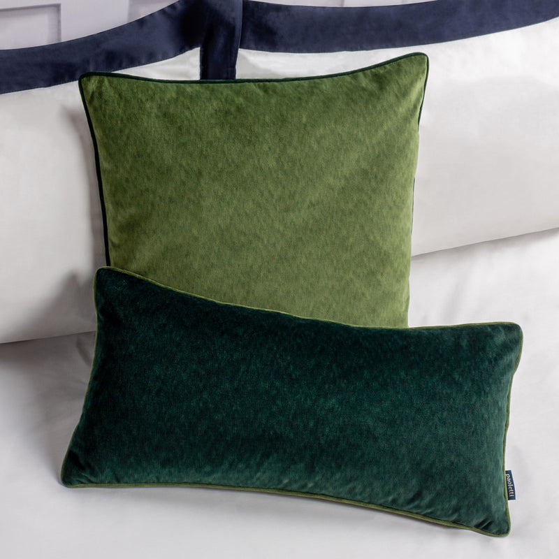 Paoletti Torto Rectangular Opulent Velvet Cushion Cover in Emerald/Moss