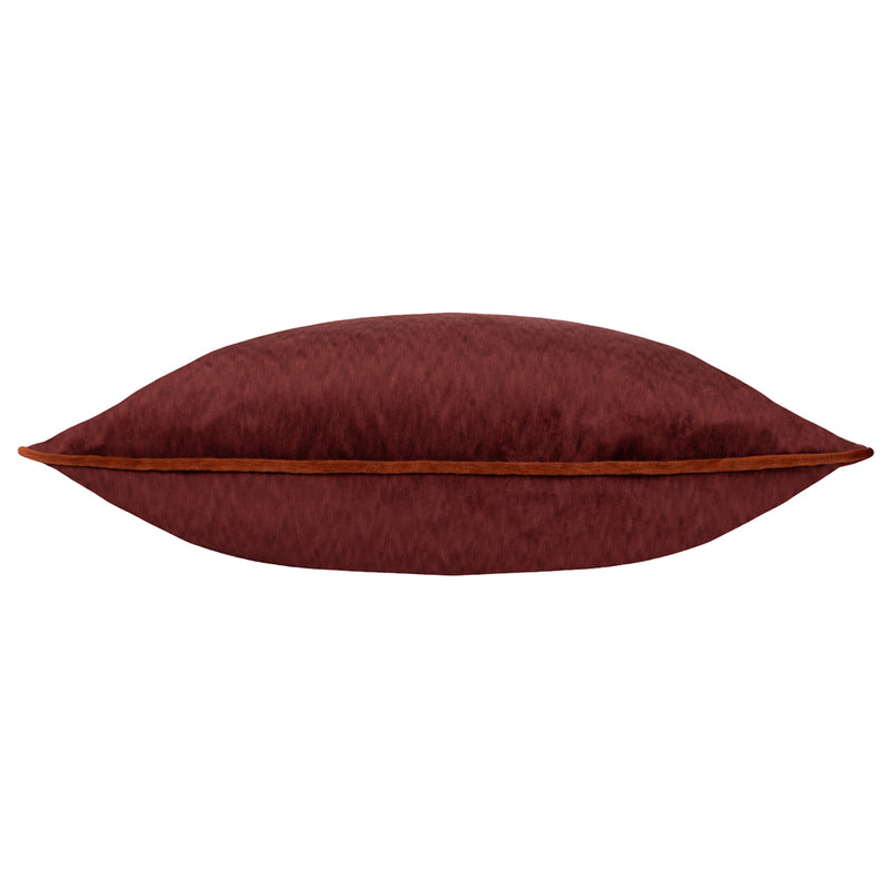 Paoletti Torto Rectangular Opulent Velvet Cushion Cover in Red/Russet