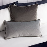 Paoletti Torto Rectangular Opulent Velvet Cushion Cover in Silver/Charcoal