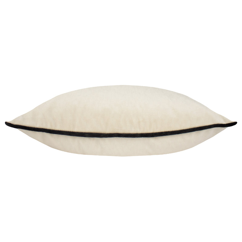 Paoletti Torto Opulent Velvet Cushion Cover in Ivory/Black