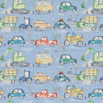 Abstract Blue Fabric - Traffic Jam Printed Cotton Fabric (By The Metre) Sky Voyage Maison