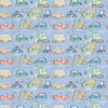 Abstract Blue Fabric - Traffic Jam Printed Cotton Fabric (By The Metre) Sky Voyage Maison