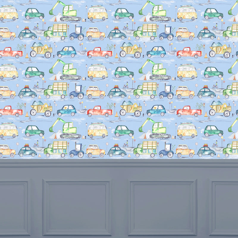 Voyage Maison Trafficjam 1.4m Wide Width Wallpaper in Sky