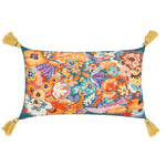 Wylder Traloa Floral Tasselled Cushion Cover in Orange