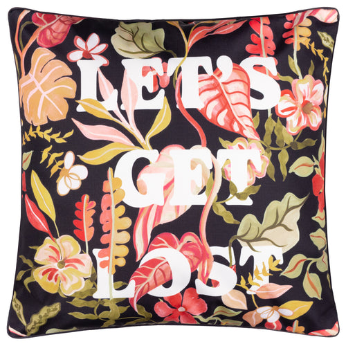 Floral Black Cushions - Tropical Bloom Lost Outdoor Cushion Cover Black Furn