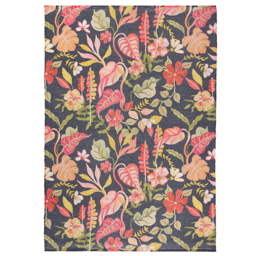 Floral Black Rugs - Tropical Bloom Indoor/Outdoor Rug Black Furn