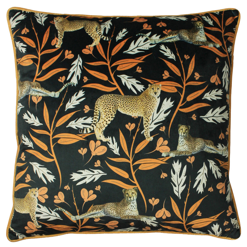 Paoletti Tribeca Leopard Cushion Cover in Black/Orange