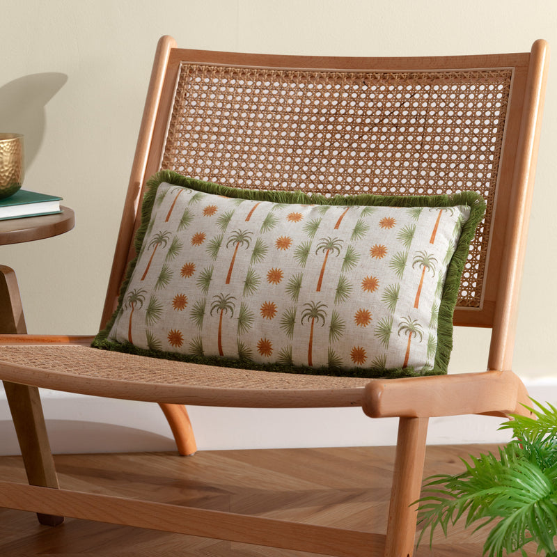 Jungle Green Cushions - Tropicala Palm Printed Cushion Cover Multicolour furn.