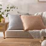 Striped Grey Cushions - Truro Stripe Reversible Cushion Cover Grey Yard