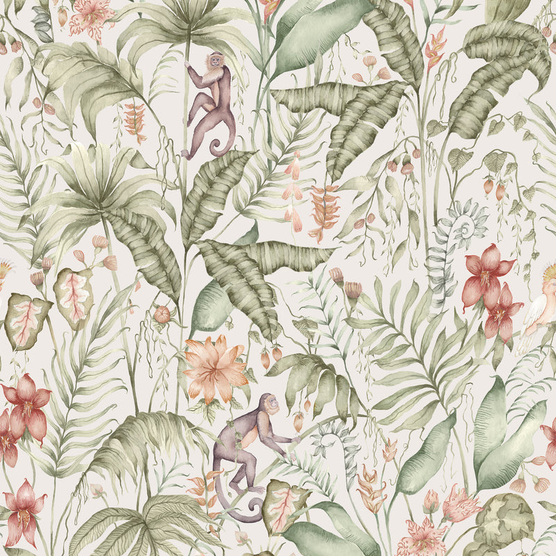  Wallpaper - Tropical Utopia  1.4m Wide Width Wallpaer (By the Metre) Moss Voyage Maison