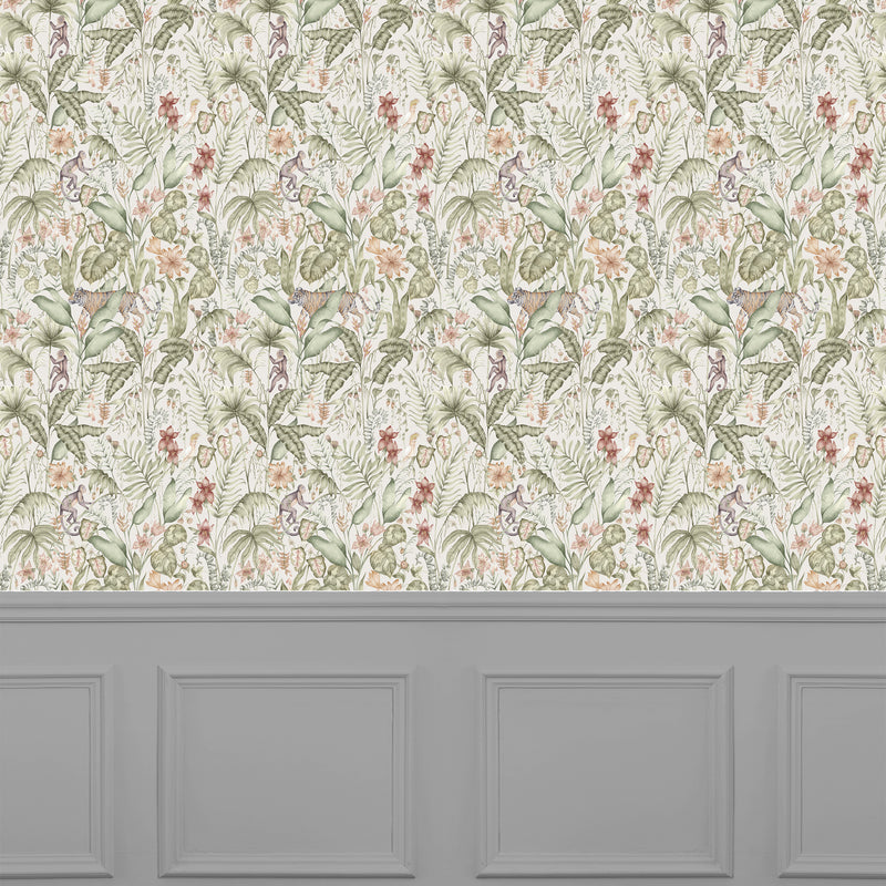  Wallpaper - Tropical Utopia  1.4m Wide Width Wallpaer (By the Metre) Moss Voyage Maison