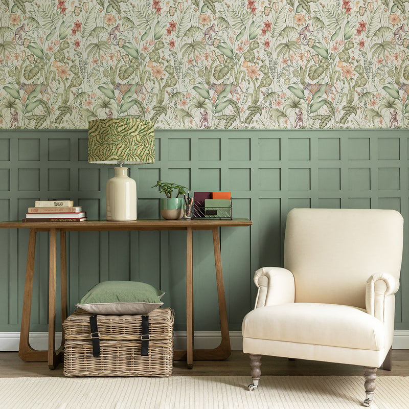  Wallpaper - Tropical Utopia  1.4m Wide Width Wallpaer (By the Metre) Moss Voyage Maison