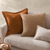 Geometric Beige Cushions - Tryfan Textured Cotton Cushion Cover Biscuit Yard